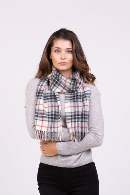 Made in Scotland Scotty Thompson Cashmere Scarf - White