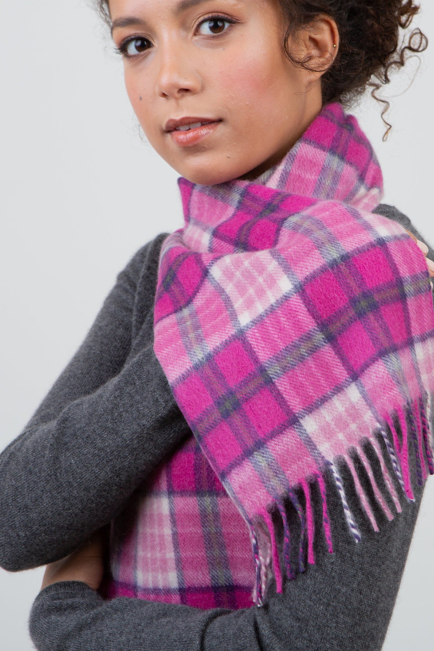 Made In Scotland Kiltane Billet Cashmere Scarf - Pink