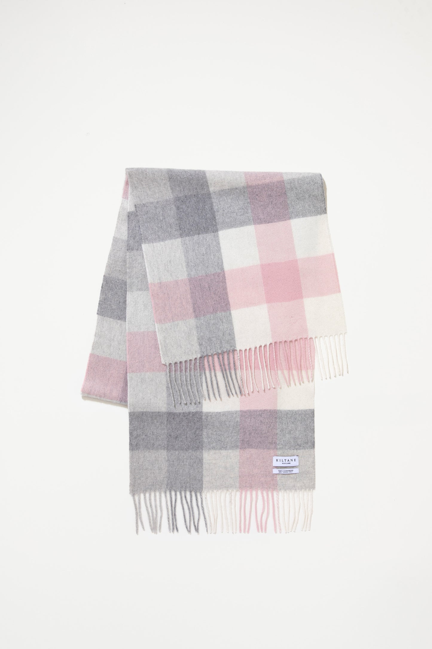 5 Square Check Cashmere Wide Scarf - Cherub