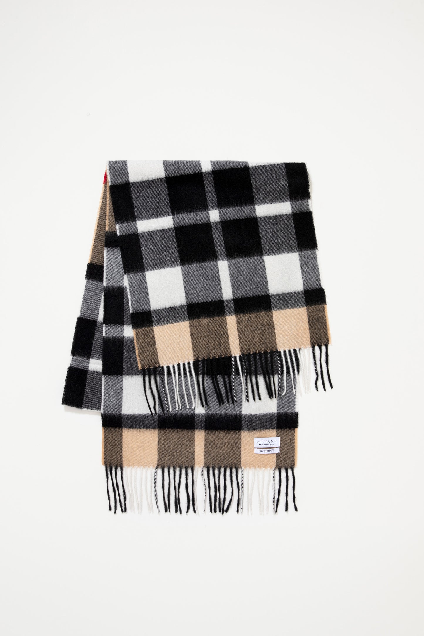 Made in Scotland Cashmere Wide Scarf - Exploded Camel Thompson