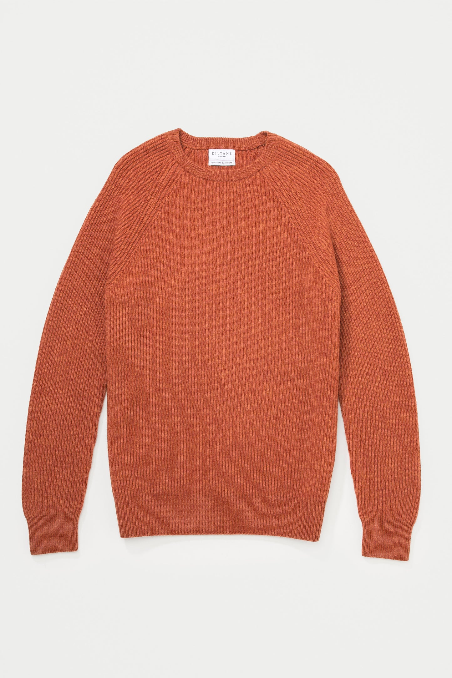 Newhaven Ribbed Cashmere Jumper - Warm Ginger