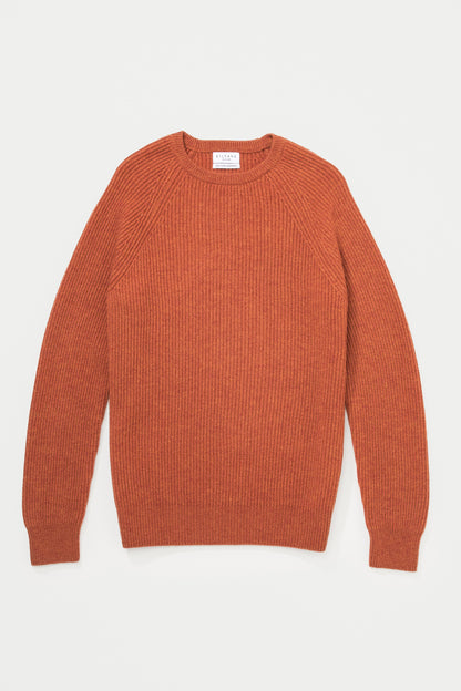 Newhaven Ribbed Cashmere Jumper - Warm Ginger