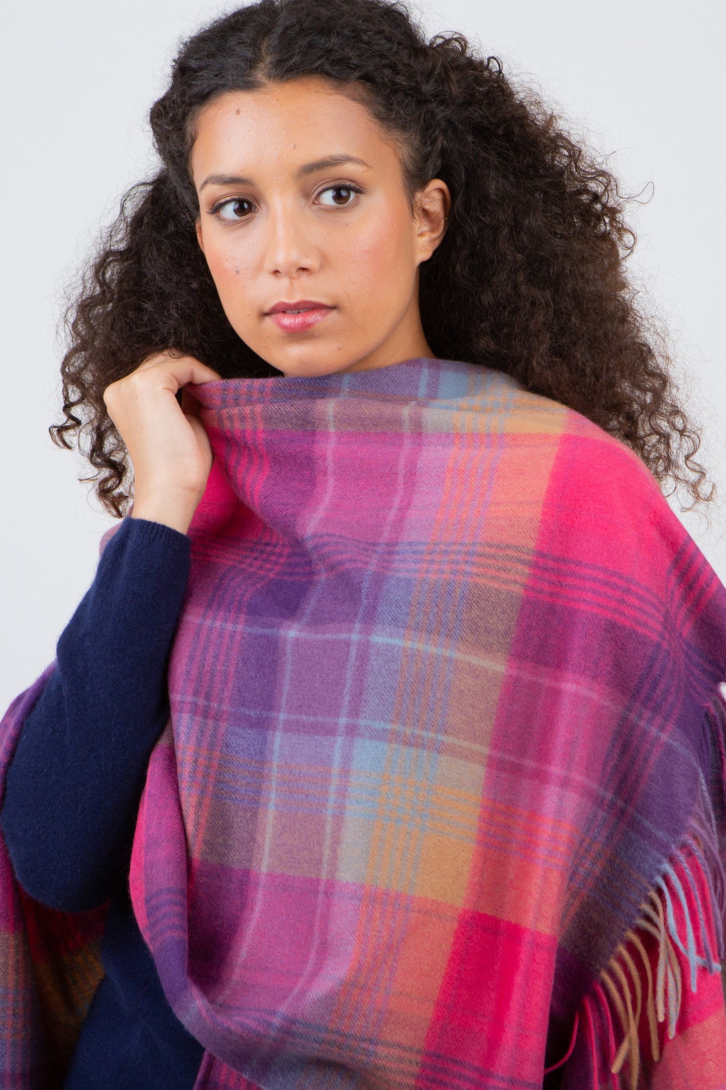 Repeat Edge Cashmere Wrap - Pink