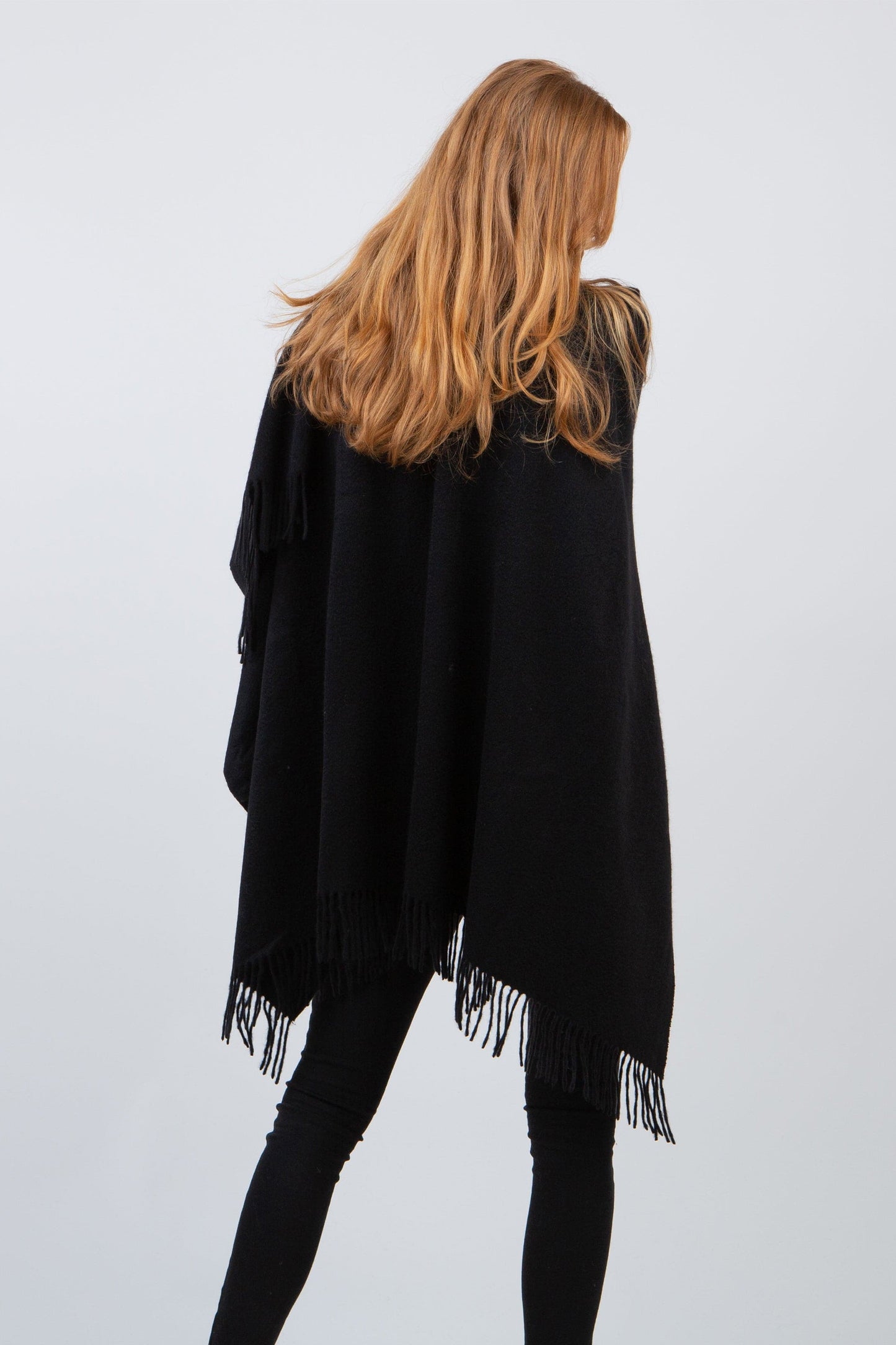 Solid Cashmere Wrap - Black