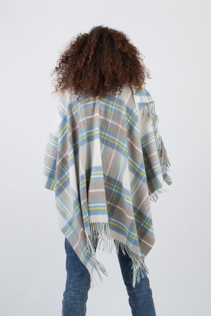 Heritage Tartan Lambswool Wrap - Muted Blue Dress Stewart