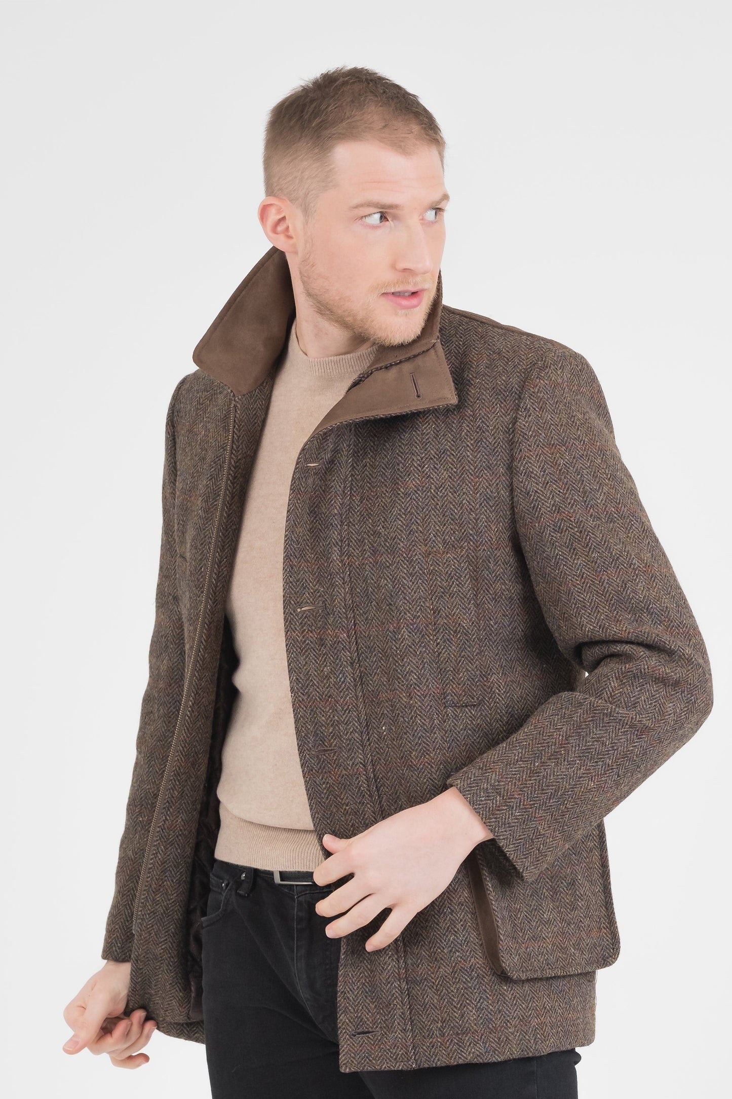 Men's Harris Tweed Boyd Jacket - Brown Check