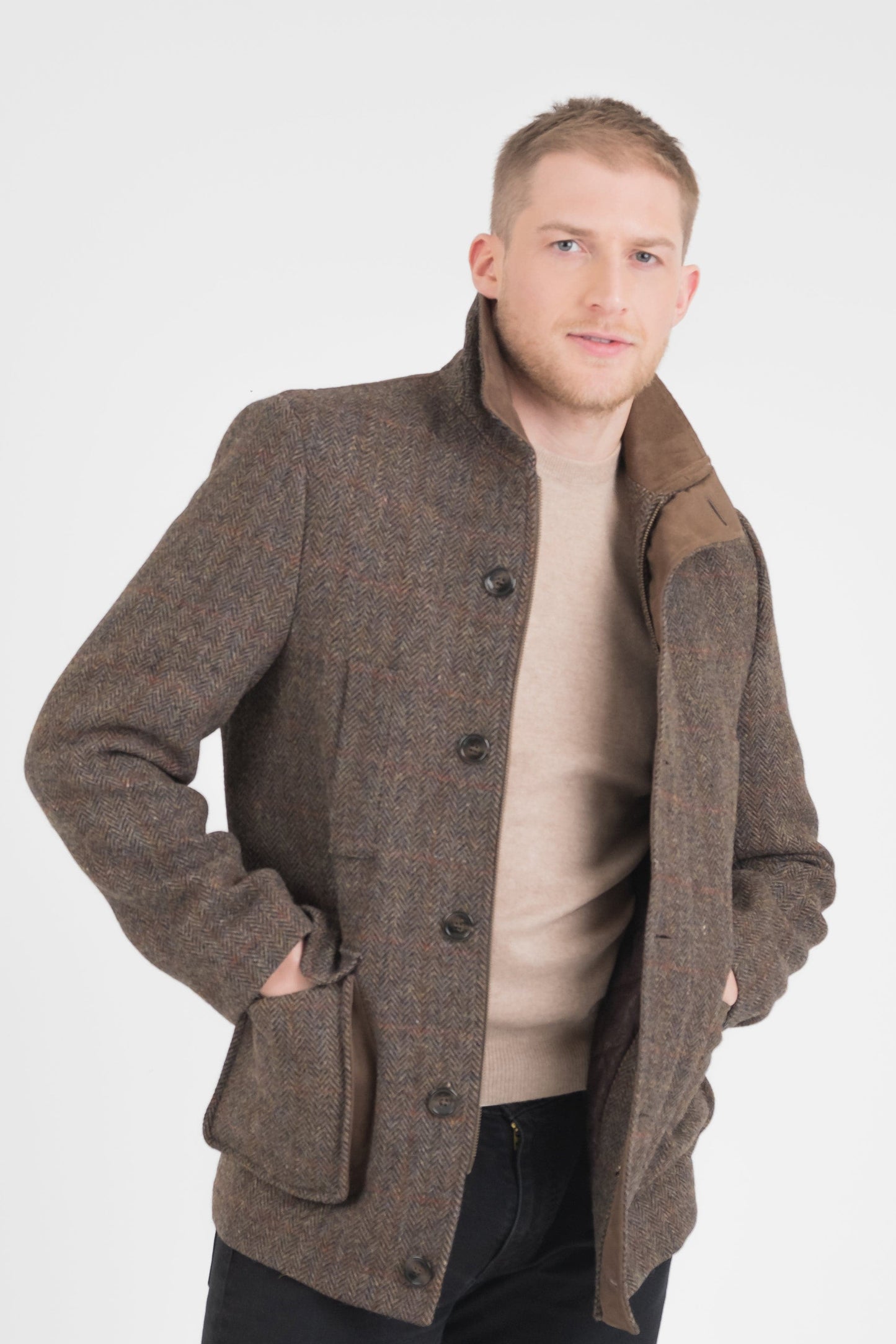 Men's Harris Tweed Boyd Jacket - Brown Check