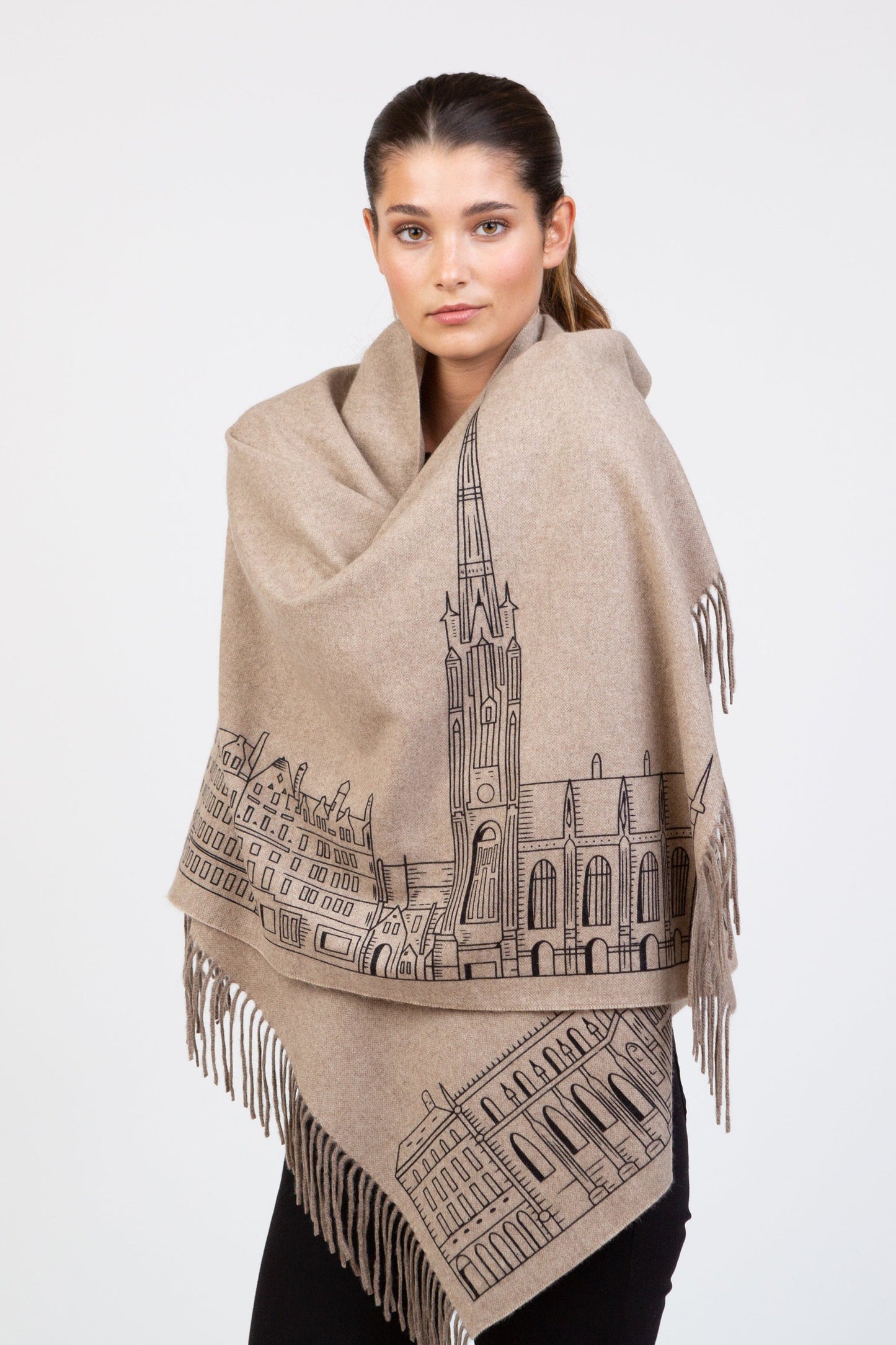 Royal Mile Cashmere Double Sided Stole - Beige