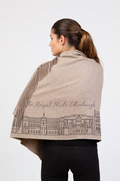 Royal Mile Cashmere Double Sided Stole - Beige