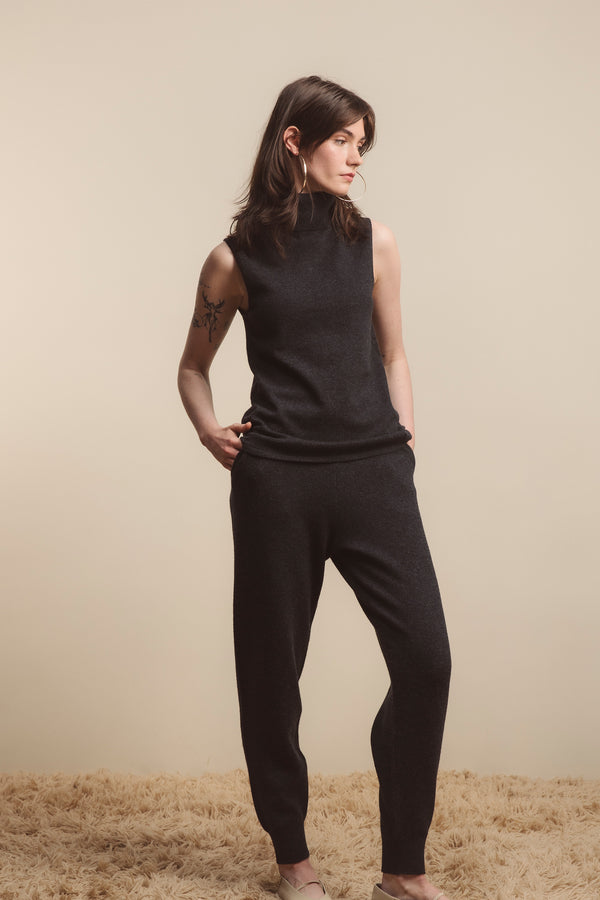 Charcoal Cashmere Joggers