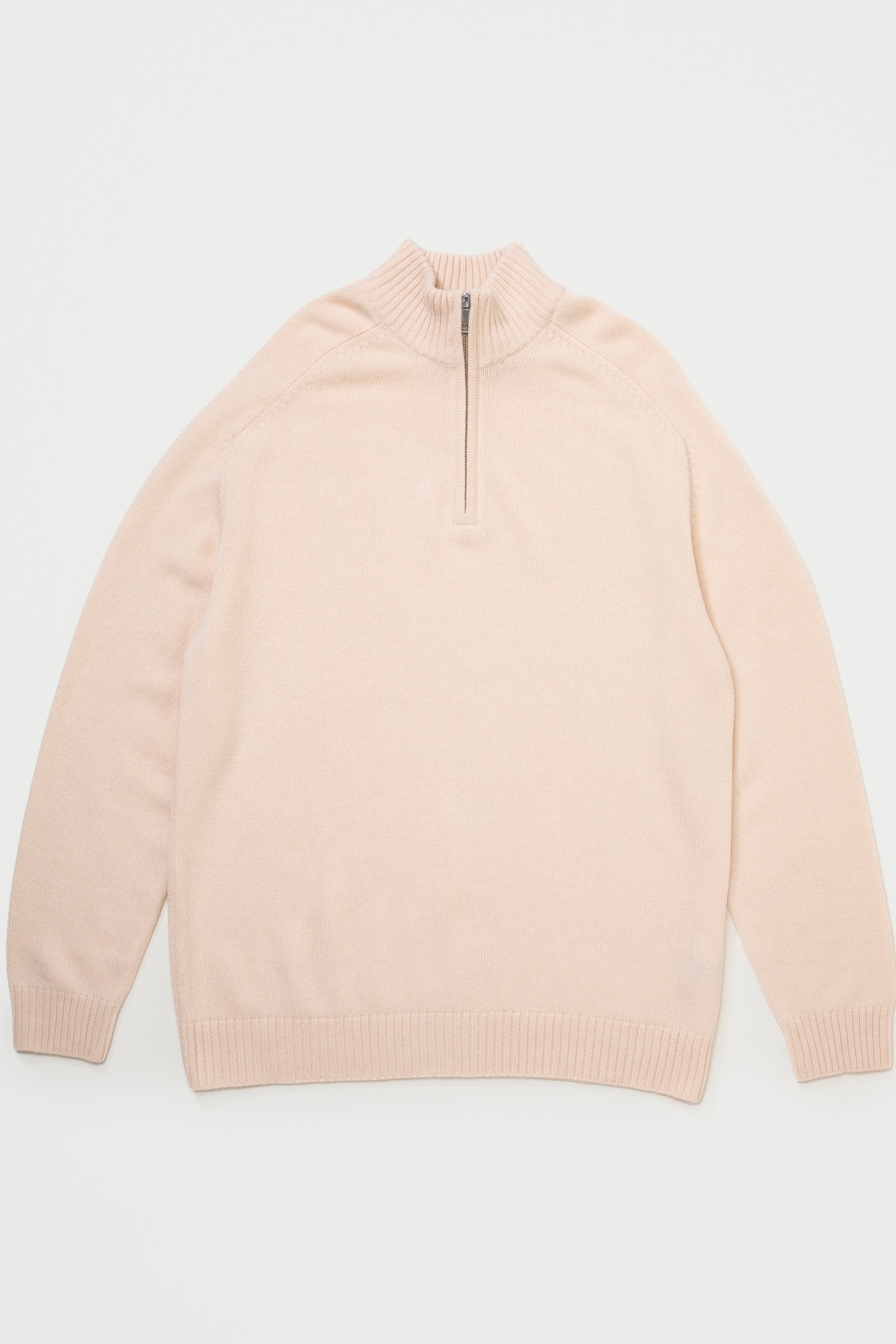 Unisex Edinburgh Cashmere Half Zip Jumper Cream