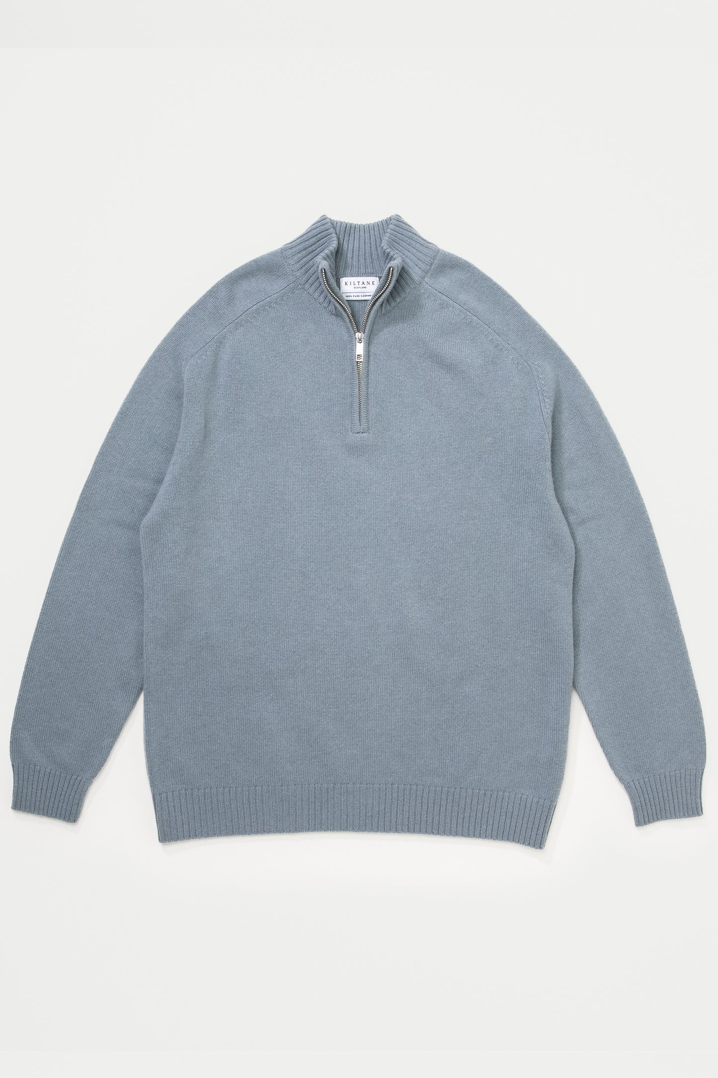 Unisex Edinburgh Cashmere Half Zip Jumper - Storm