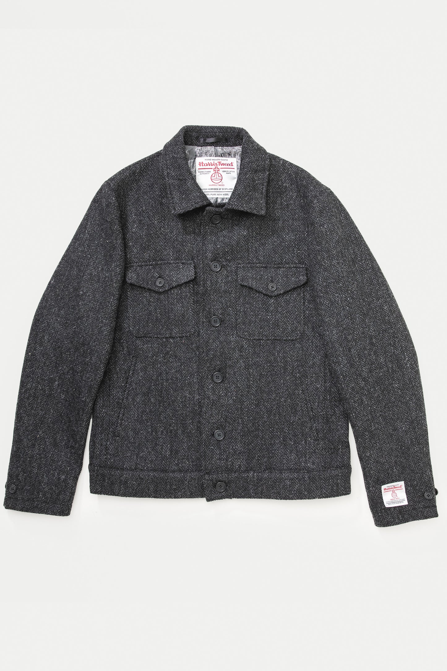 Men's Harris Tweed Sergeant Jacket - Deep Charcoal