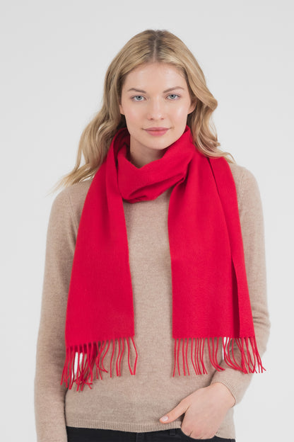 Solid Cashmere Scarf - Chinese Red