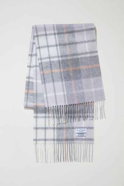 Contemporary Check Cashmere Scarf - Moonshadow