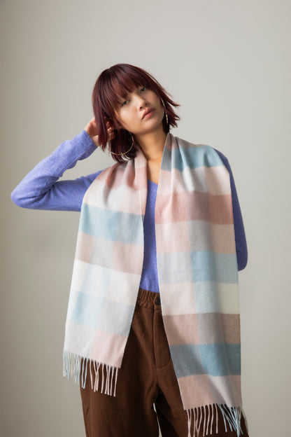 3 Square Cashmere Scarf - Seashell