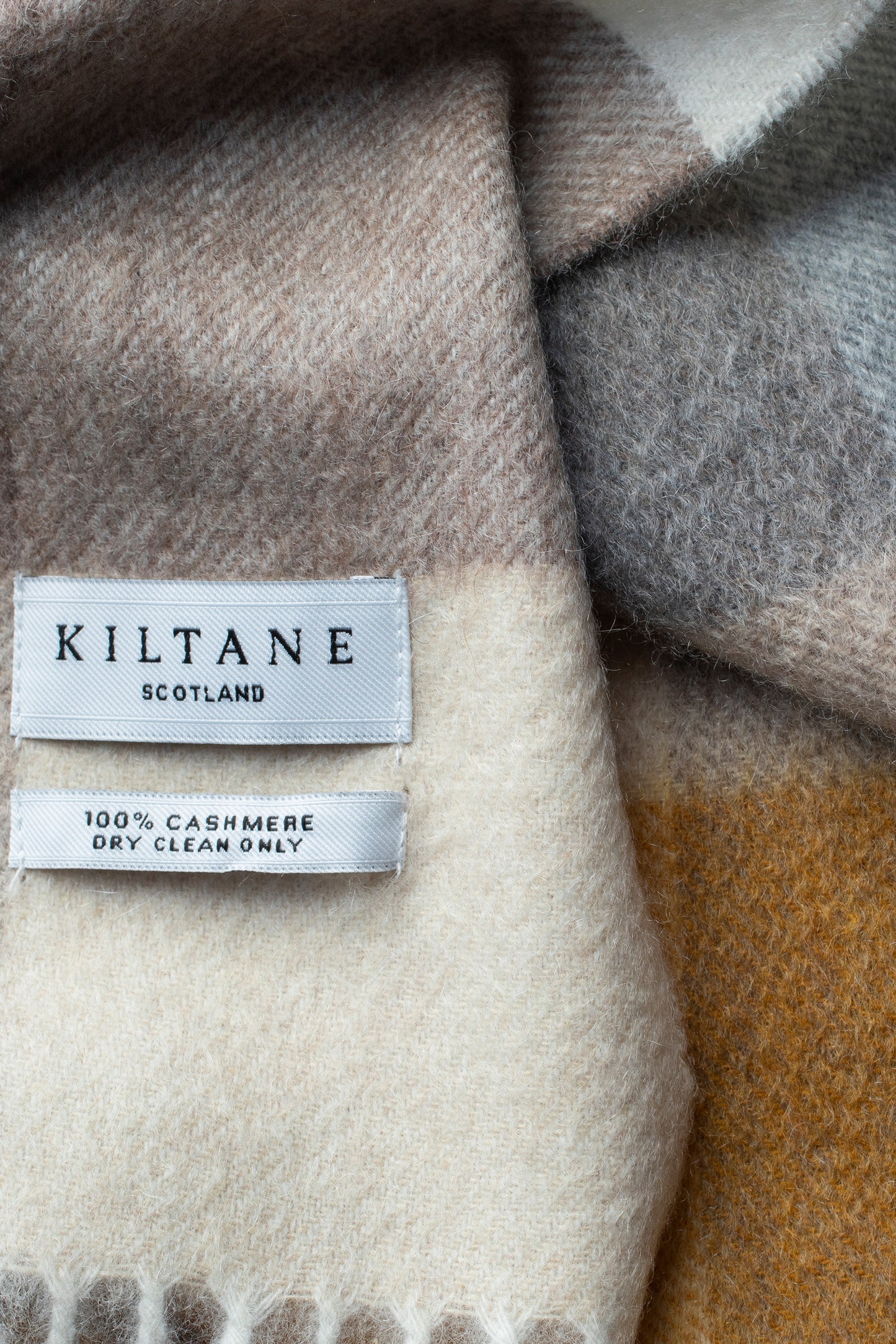 3 Square Cashmere Scarf - Gold