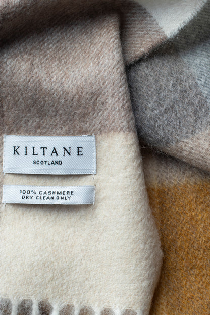 3 Square Cashmere Scarf - Gold