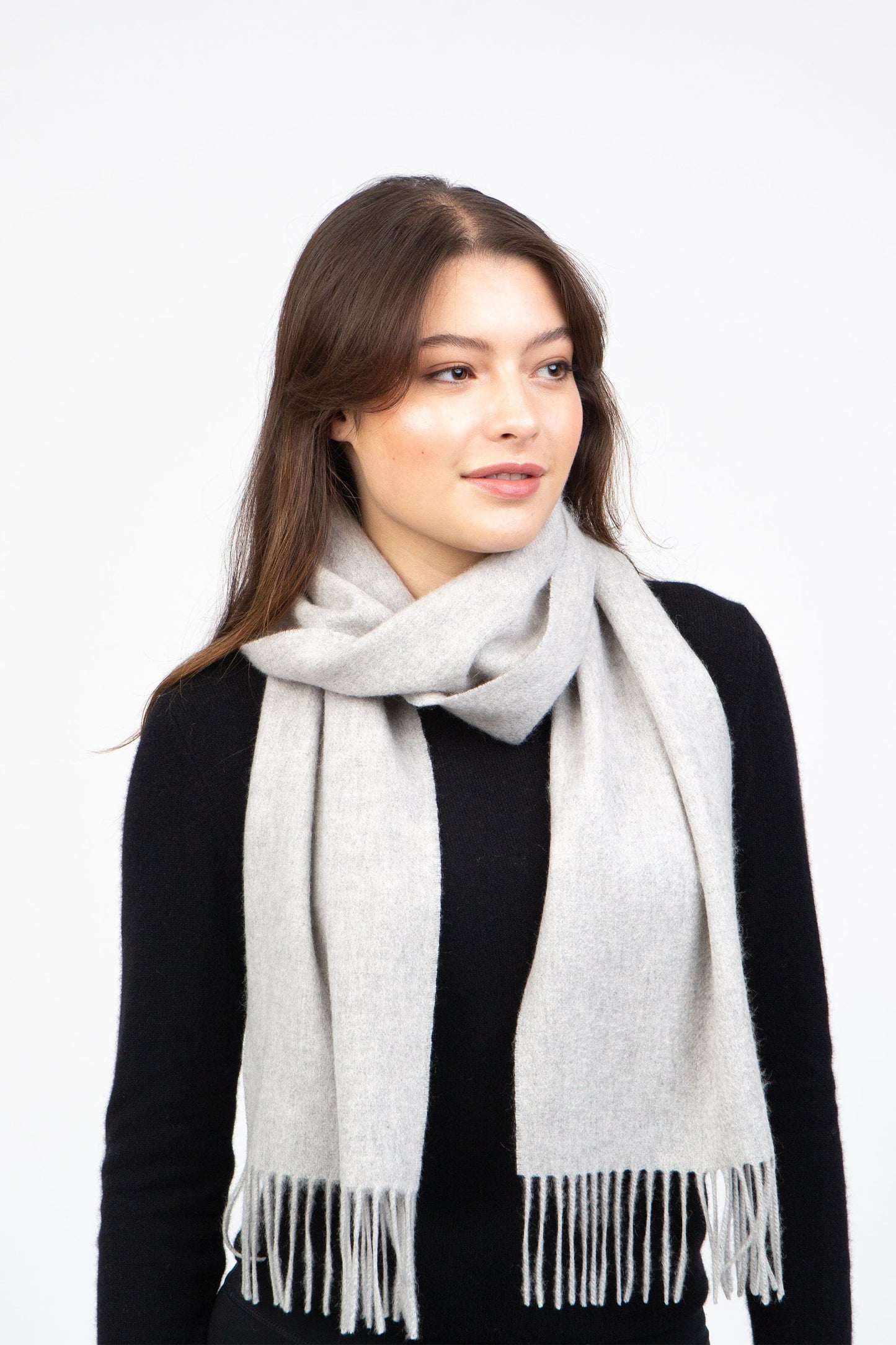 Solid Cashmere Scarf - Oyster Grey
