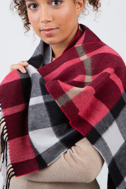 Scotty Thompson Cashmere Wide Scarf - Chinese Red