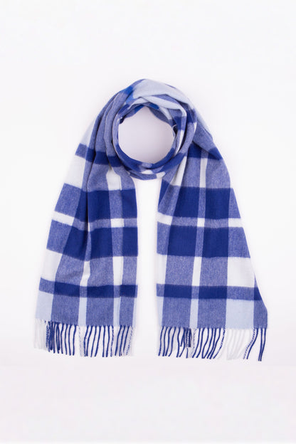 Scotty Thompson Cashmere Wide Scarf - Exploded Blue