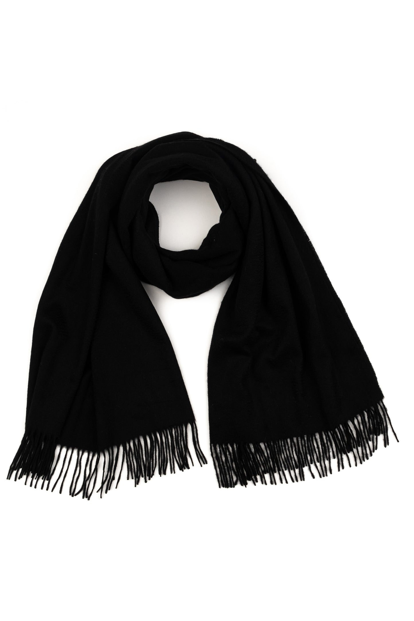 Solid Cashmere Stole - Black