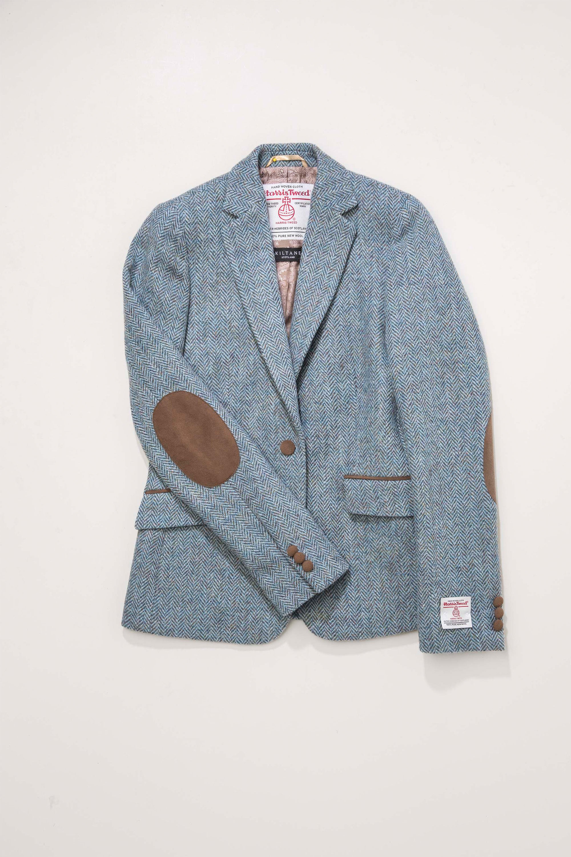 Baby blue tweed blazer sale