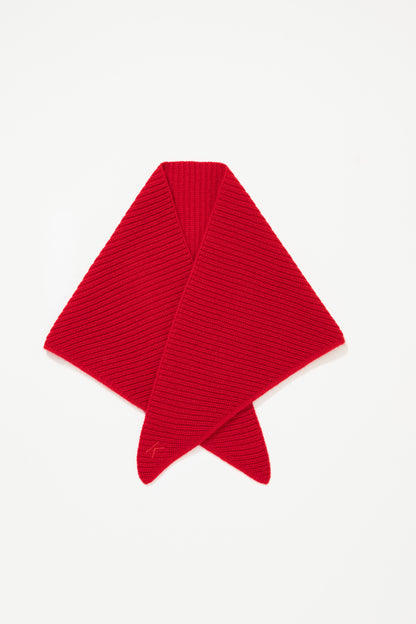 Knitted Cashmere Neck Tie - Red