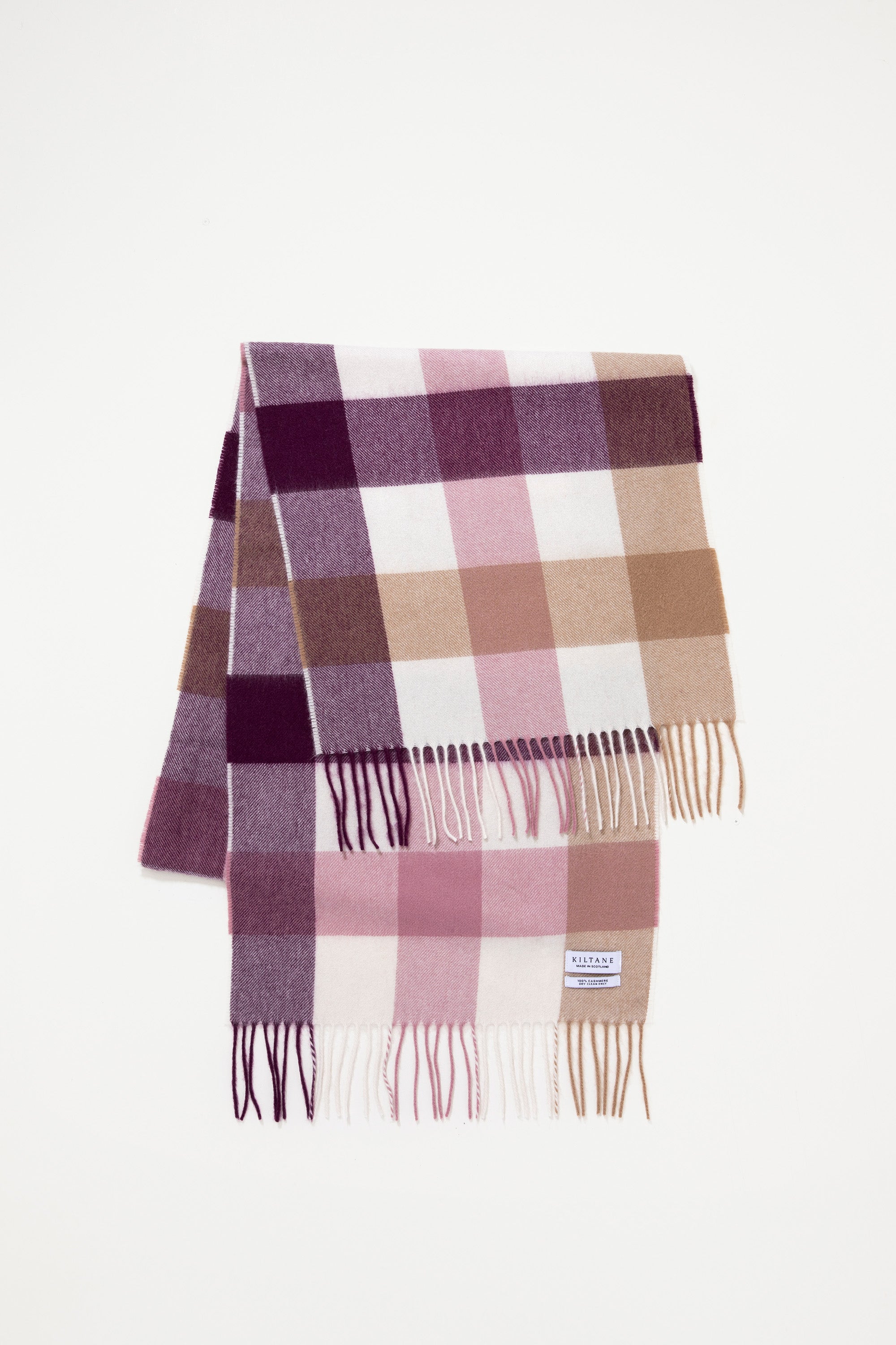 Rose Check Luxury Cashmere Scarf - Made in Scotland good