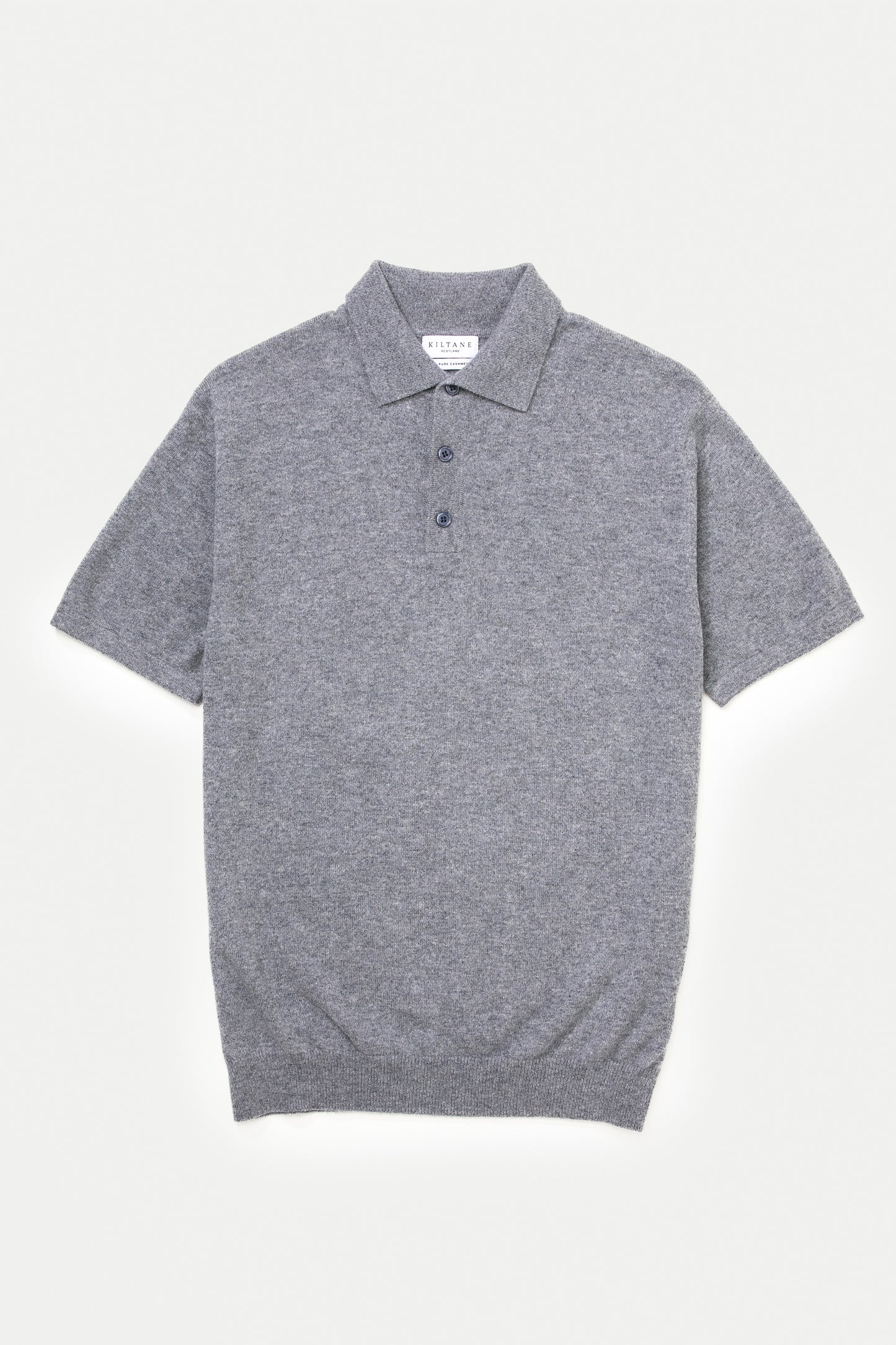 Meadows Short Sleeve Knitted Polo Shirt - Derby Grey