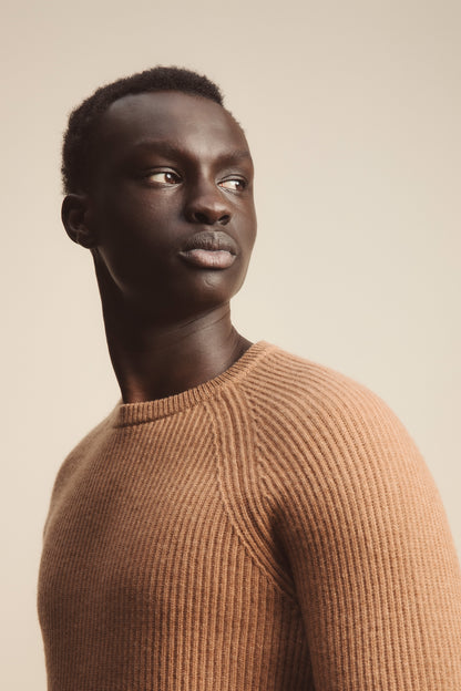 Newhaven Ribbed Cashmere Jumper - Bronze