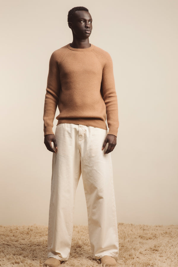 Men's Bronze Ribbed Cashmere Jumper