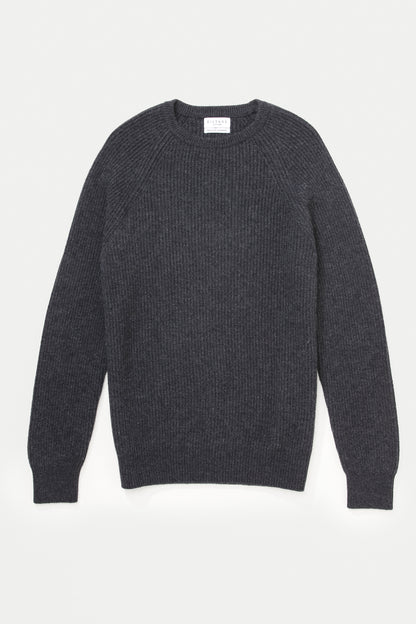 Newhaven Ribbed Cashmere Jumper - Charcoal