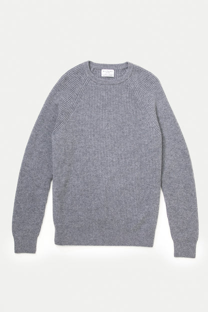 Newhaven Ribbed Cashmere Jumper - Derby Grey