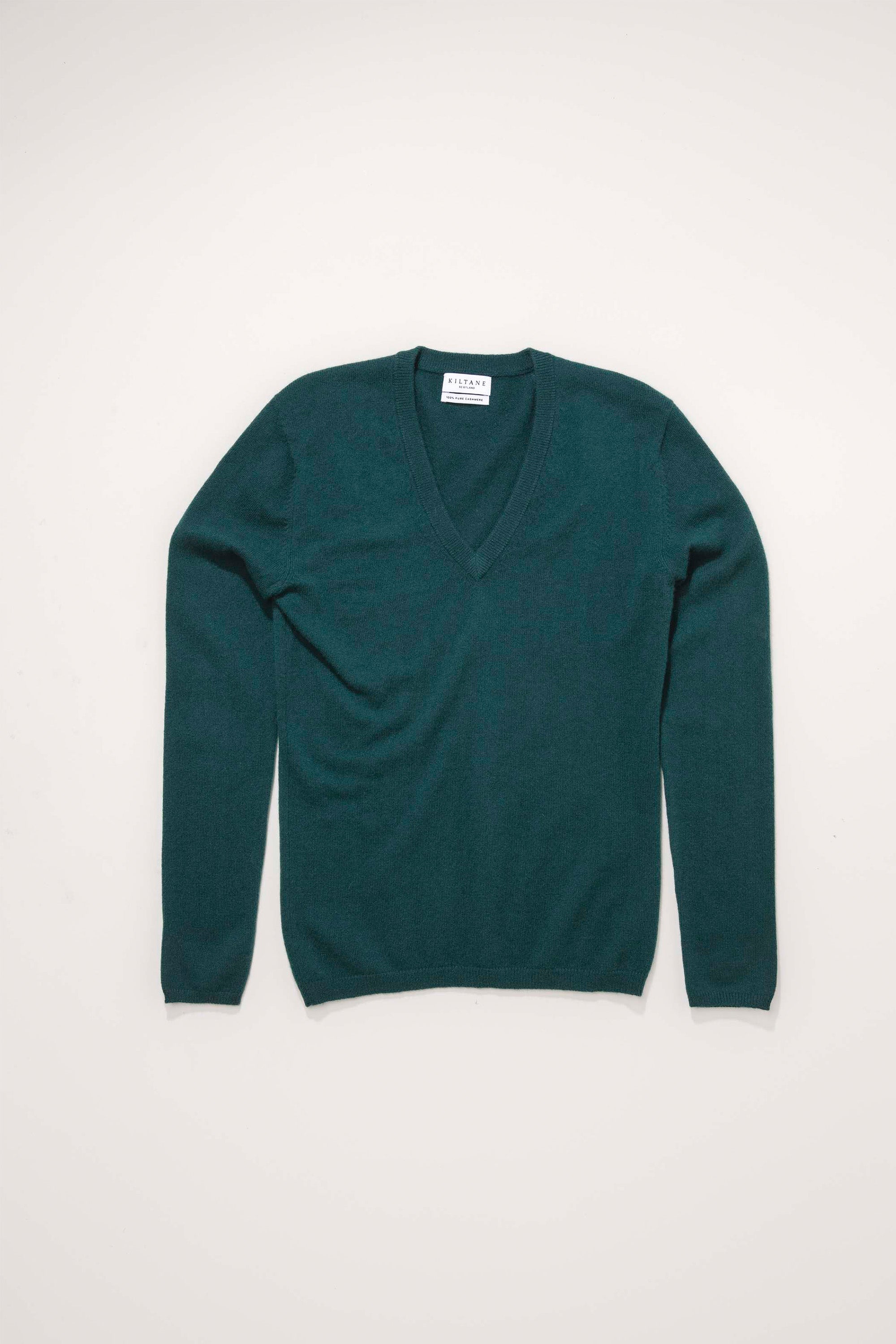 Weatherproof Forest Green Cotton & Cashmere Blend V- Neck hotsell Pullover Sweater