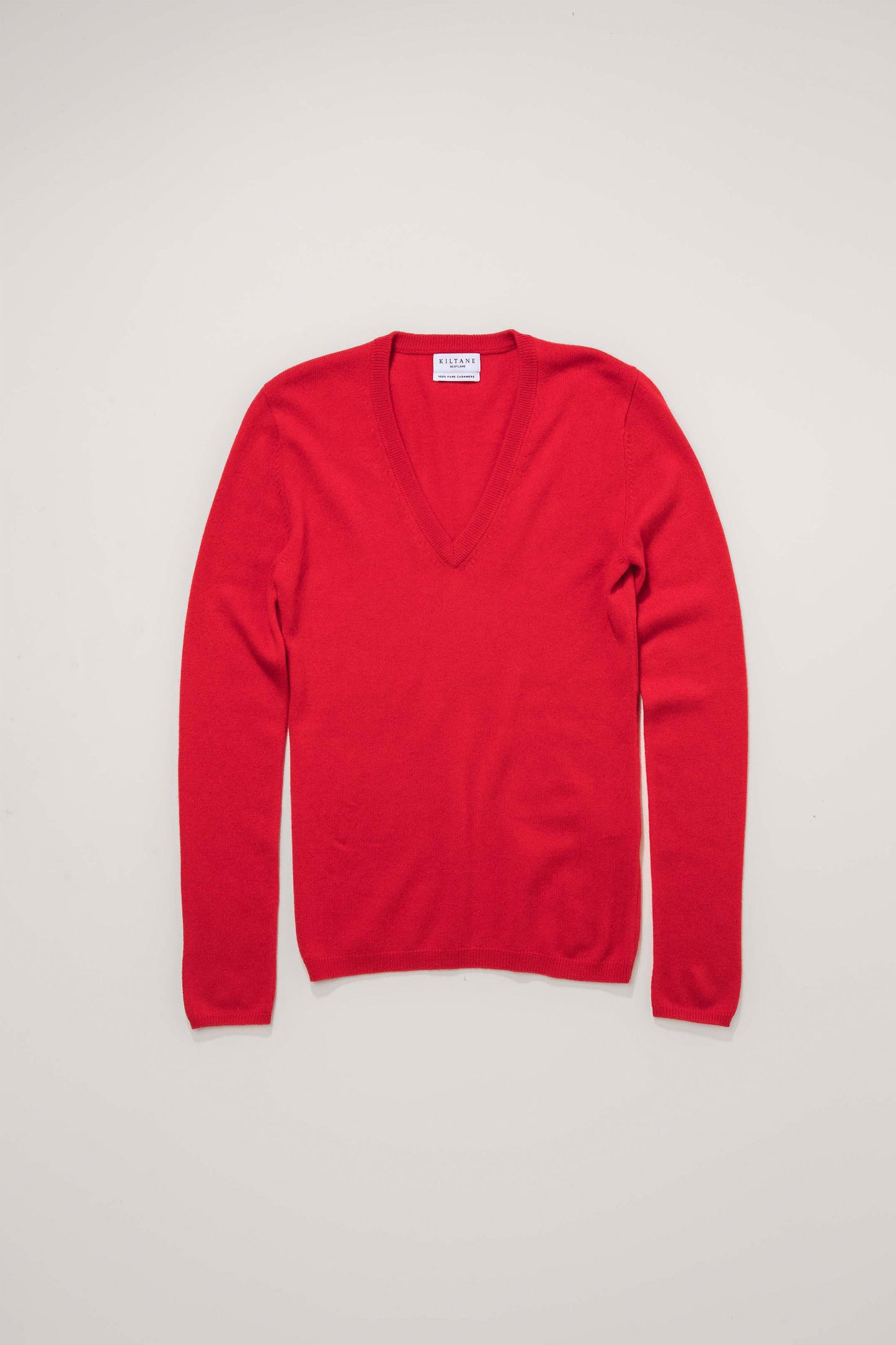 Women's Cashmere V Neck Jumper - Red