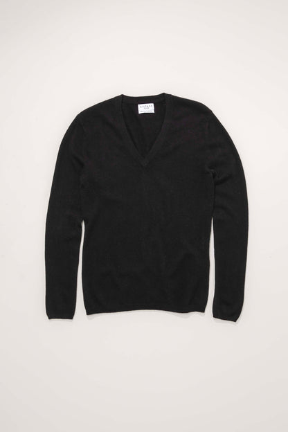 Women's Cashmere V Neck Jumper - Black