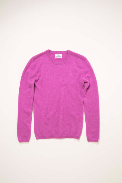 Women's Cashmere Crew Neck Jumper - Raspberry