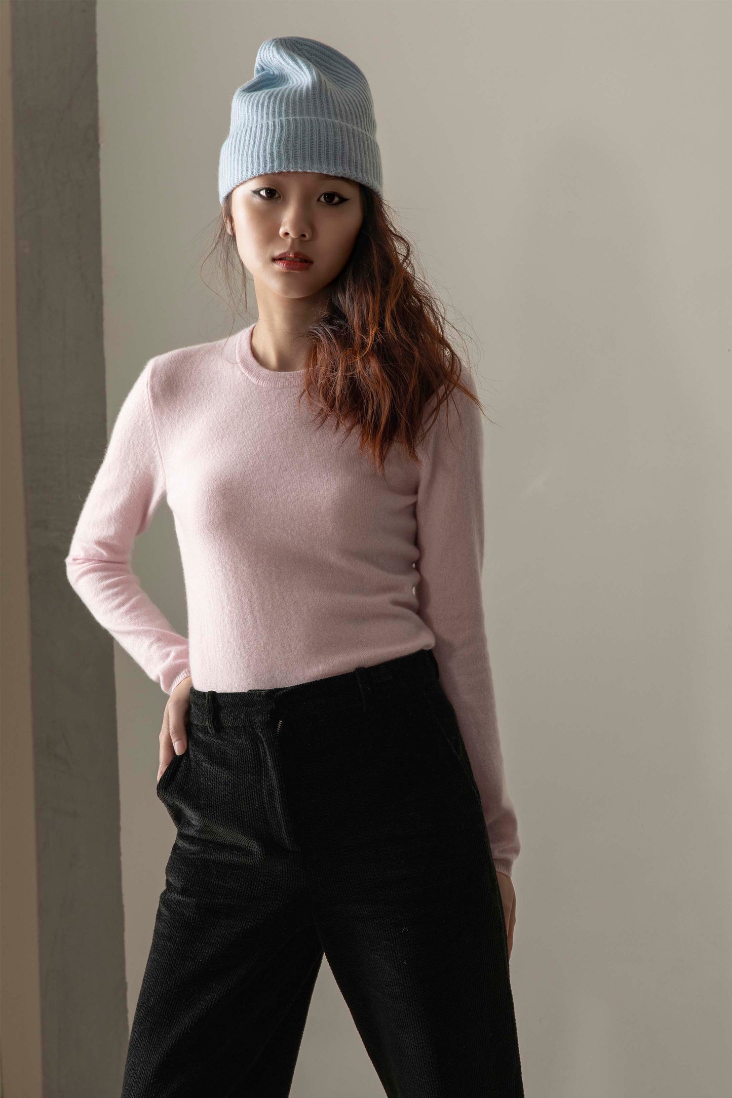 Women's Cashmere Crew Neck Jumper - Pale Lilac