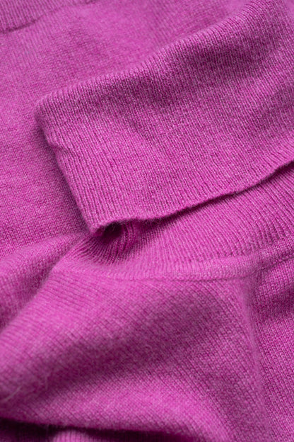 Women's Cashmere Polo Neck Jumper - Raspberry