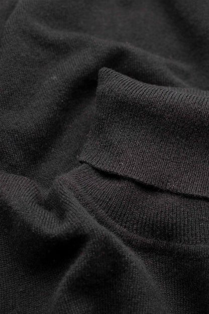 Women's Cashmere Polo Neck Jumper - Black