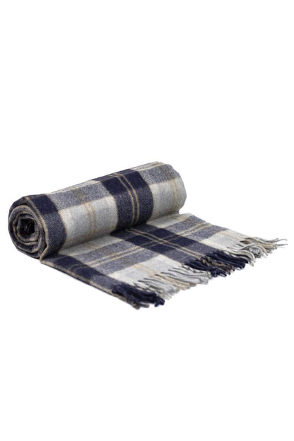Recycled Wool Tartan Blanket - Bannockbane Silver