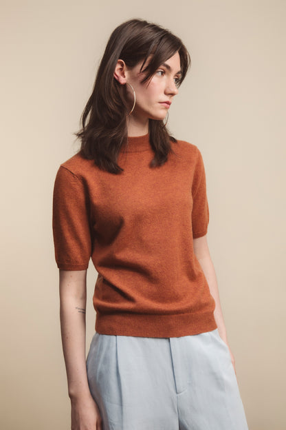 Trinity Cashmere T-Shirt - Warm Ginger