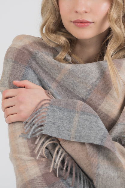 Heritage Tartan Lambswool Stole - Mackellar Natural