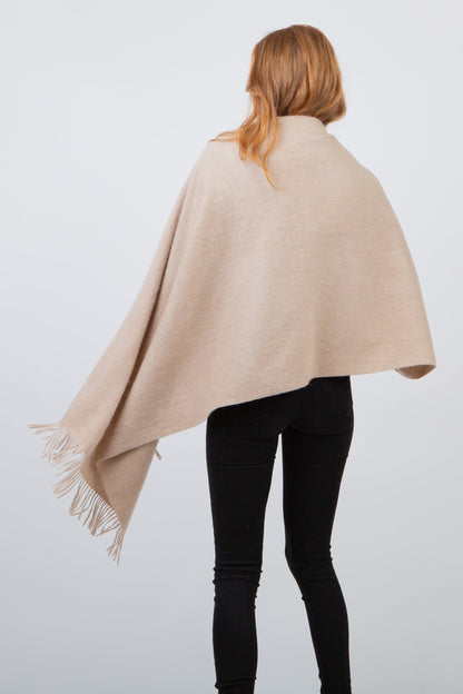 Solid Lambswool Stole - Vicuna