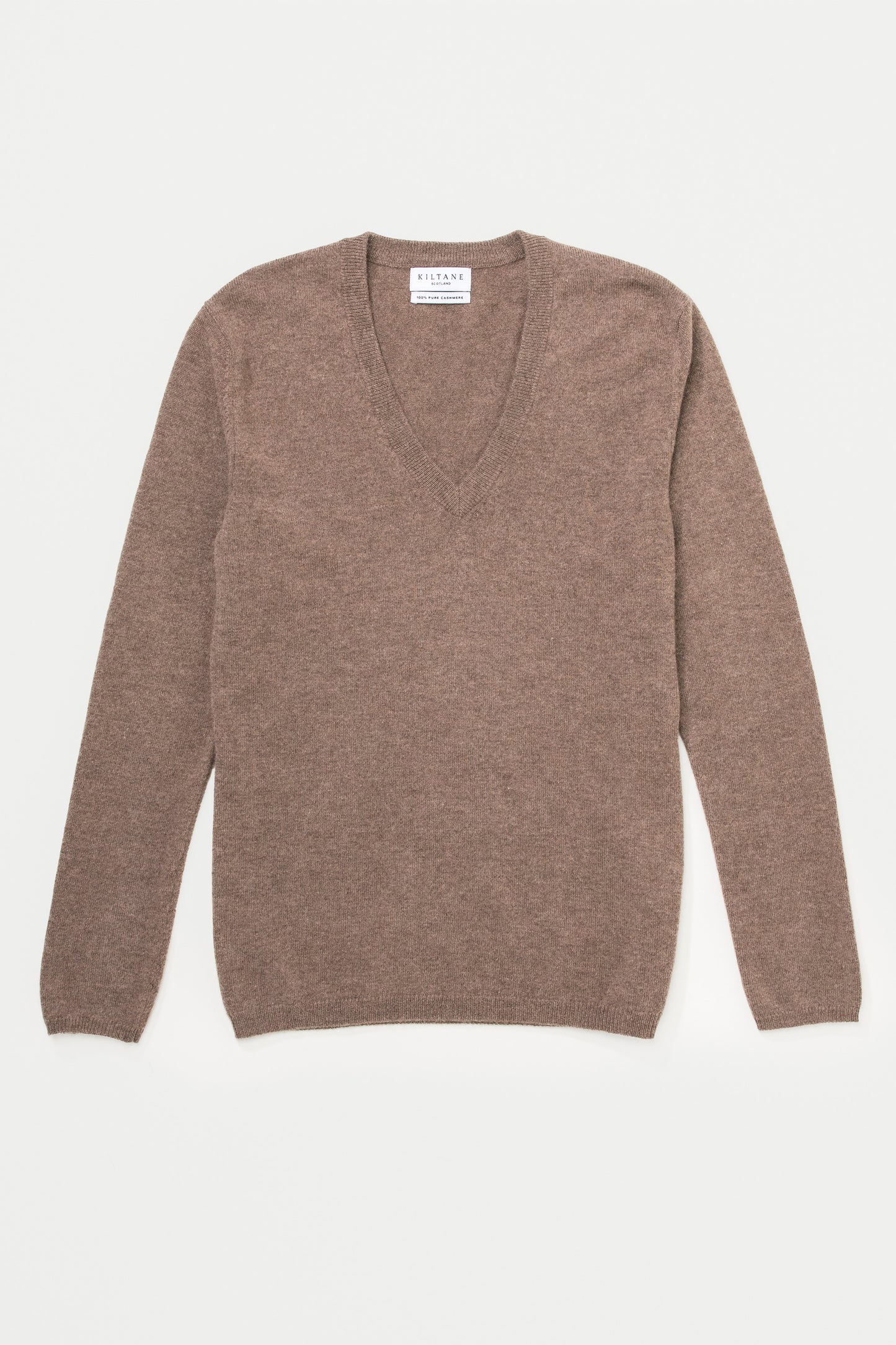 Women's Cashmere V Neck Jumper - Squirrel